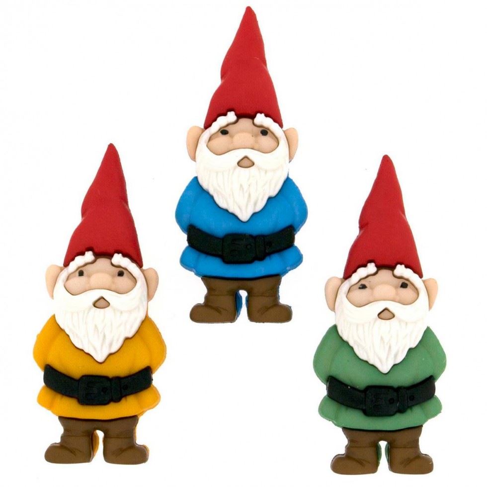 Dress It Up Garden Gnomes Buttons