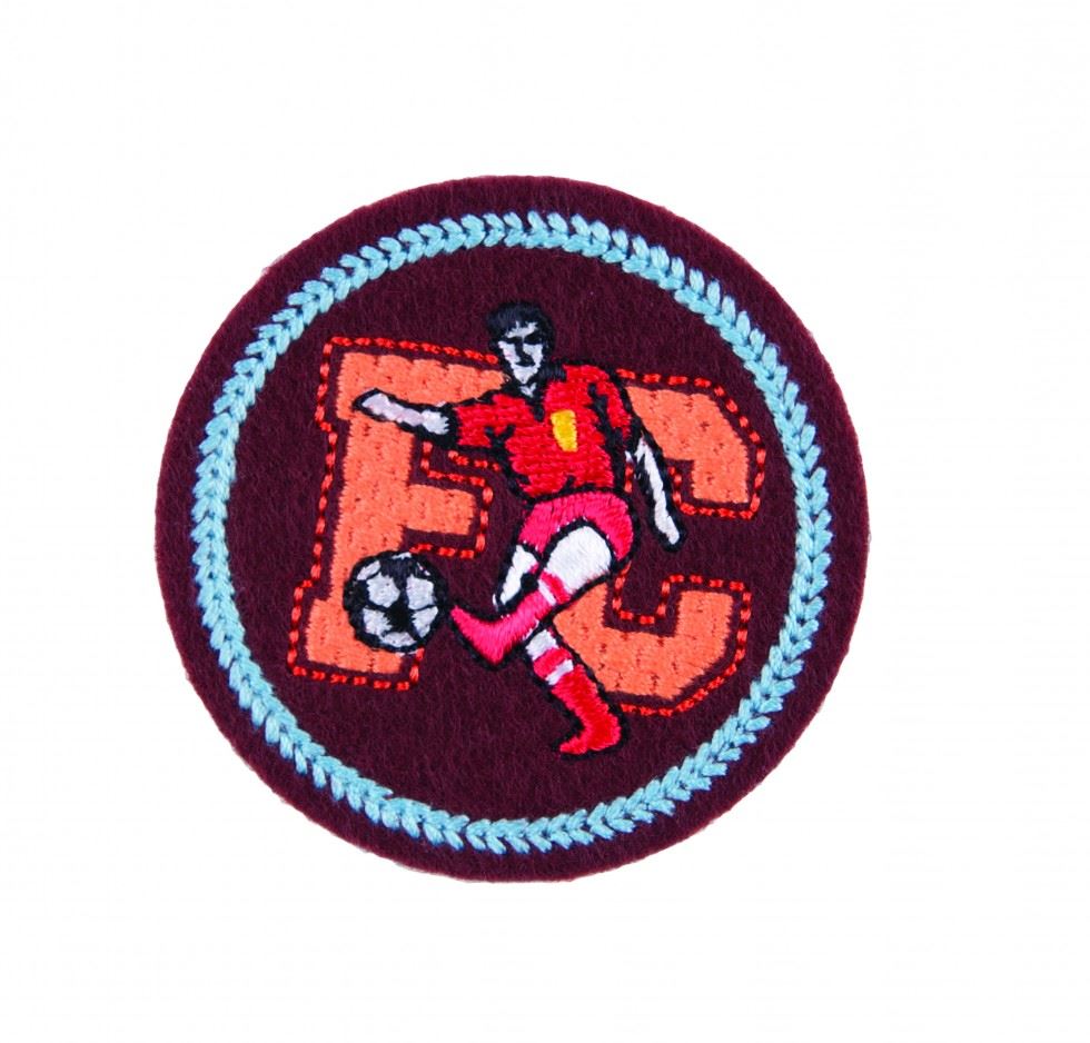 Craft Factory Red/Burgundy/Orange Patch Motif Fc Football Player