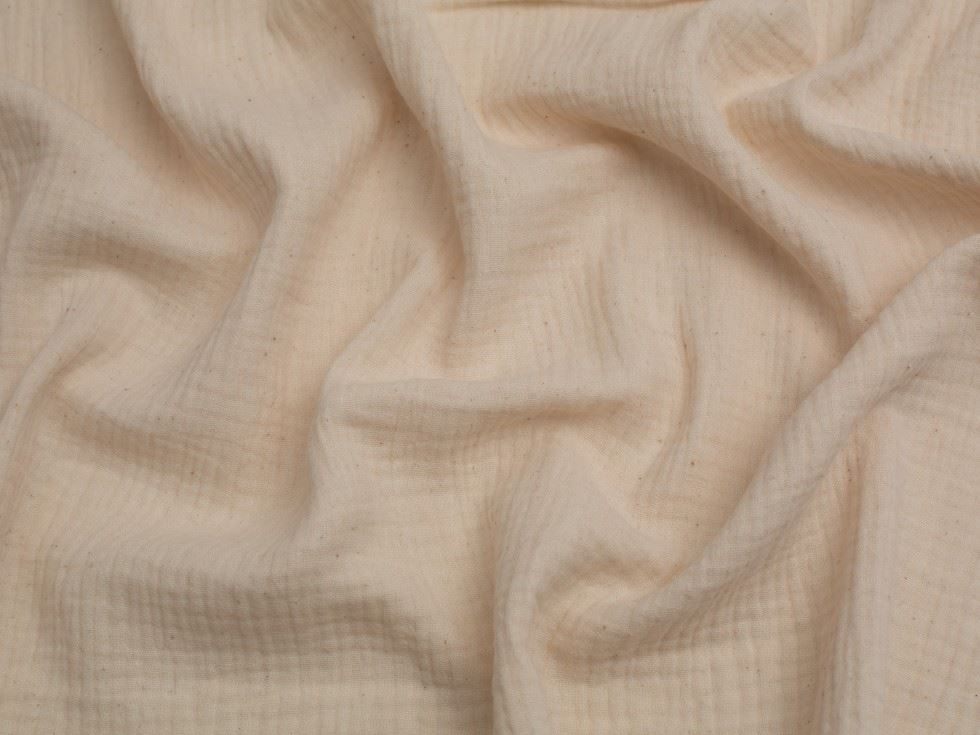 Minerva Core Range Bio Natural Cotton Double Gauze Fabric Ecru
 