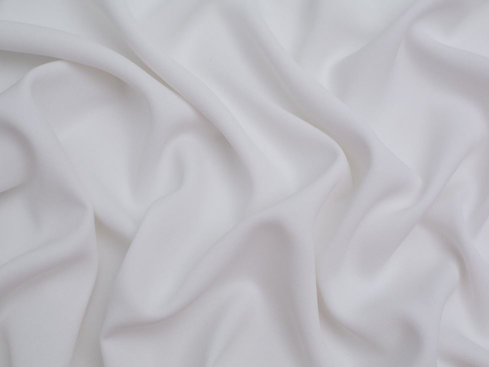 Minerva Core Range White Prestige Polyester Crepe Fabric