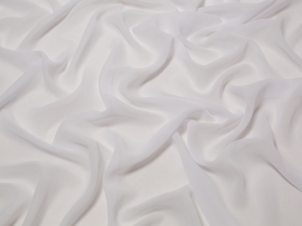 Minerva Core Range White Sheer Chiffon Fabric