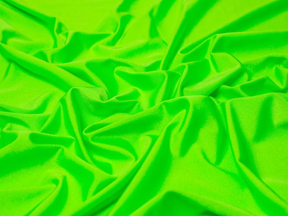 Minerva Core Range Fluorescent Lime Glossy Activewear Lycra Four Way Stretch Knit Fabric