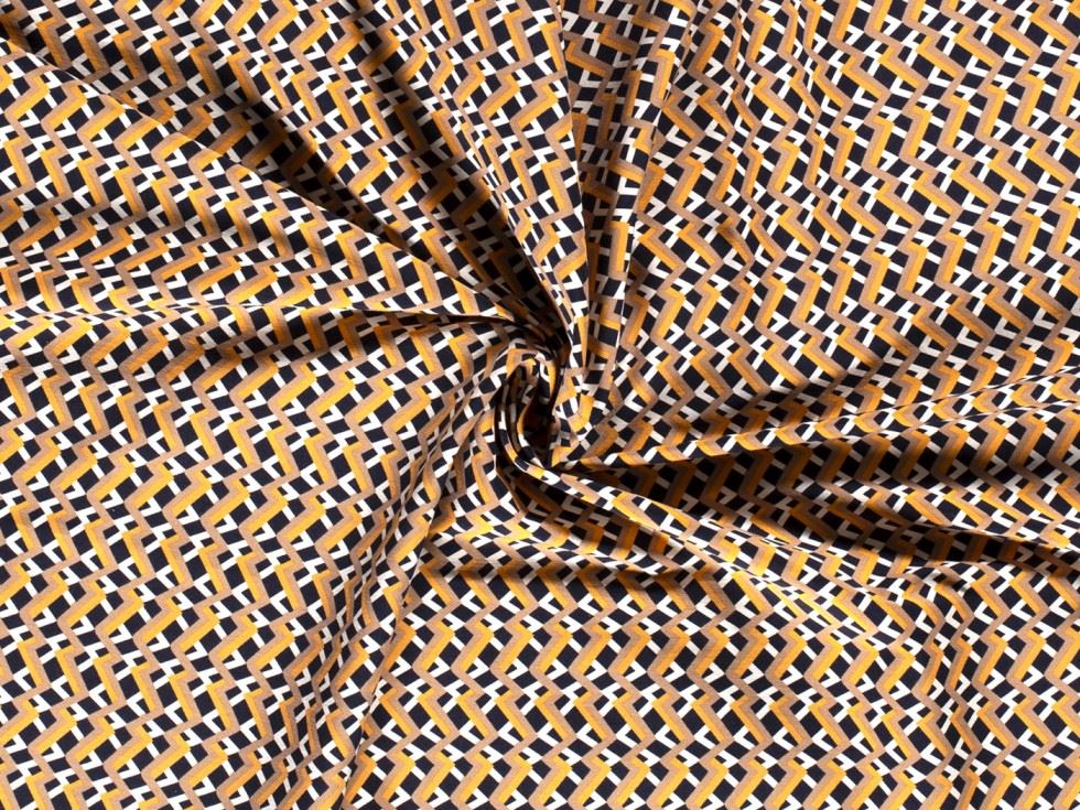 Stretch Woven Viscose Bengaline Fabric Orange
 