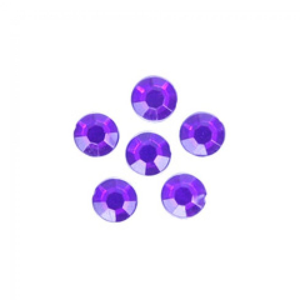 Trimits Round Stick On Diamantes Purple
 