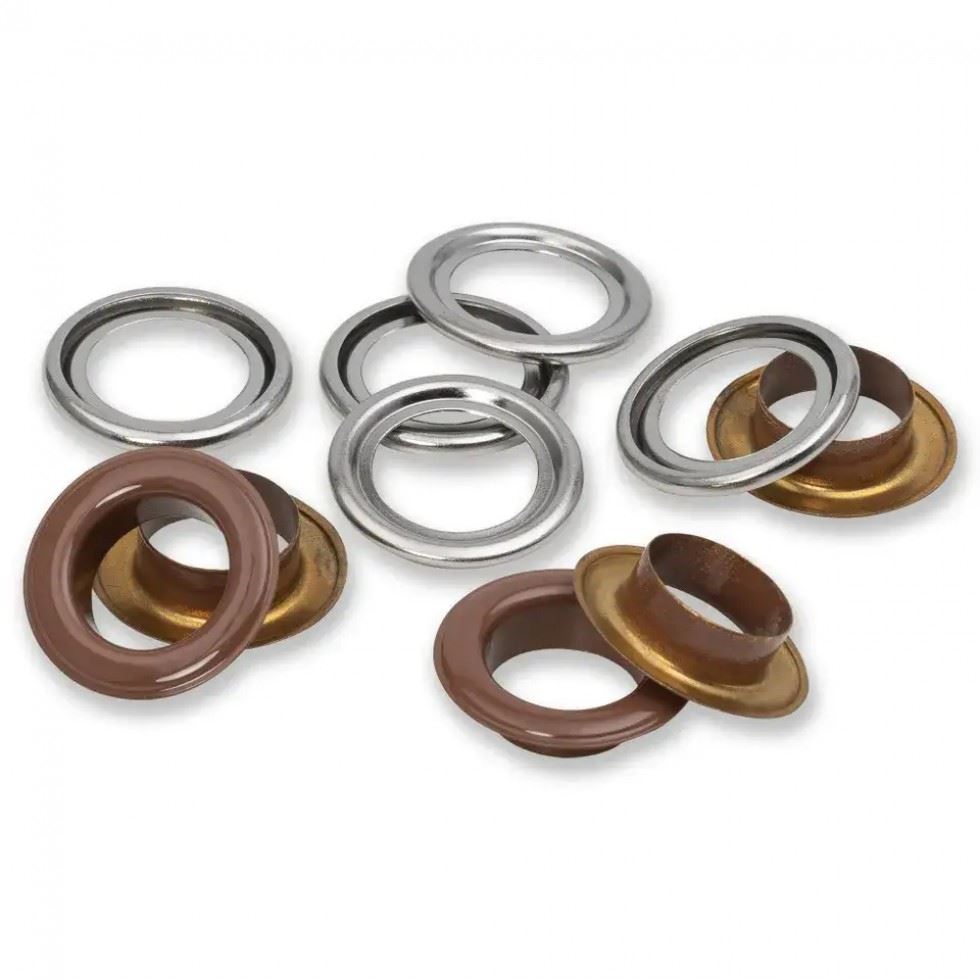 Prym Metal Eyelets with Washers Dark Brown