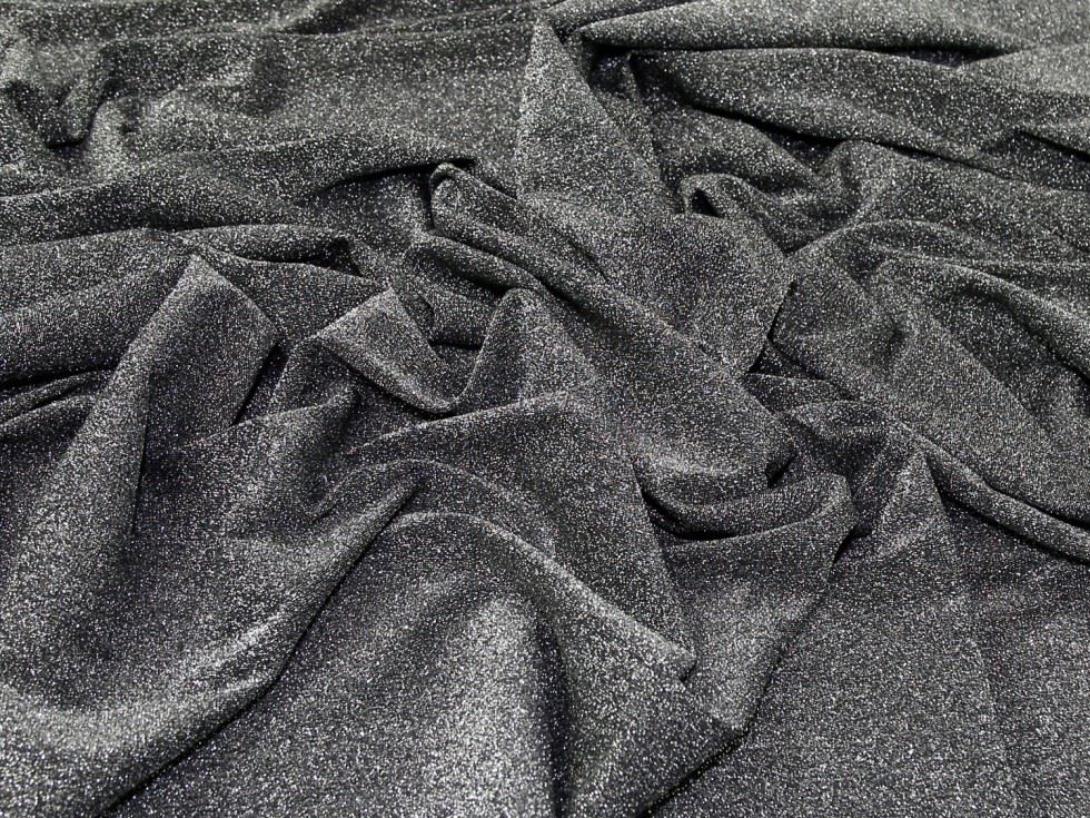 Silver Lurex Deadstock Textured Stretch Knit Fabric