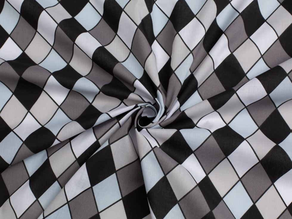 Printed Polycotton Fabric Grey
 