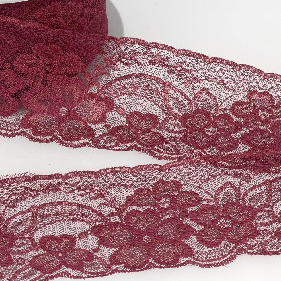 Stephanoise Rachel Lace Trim Burgundy
 