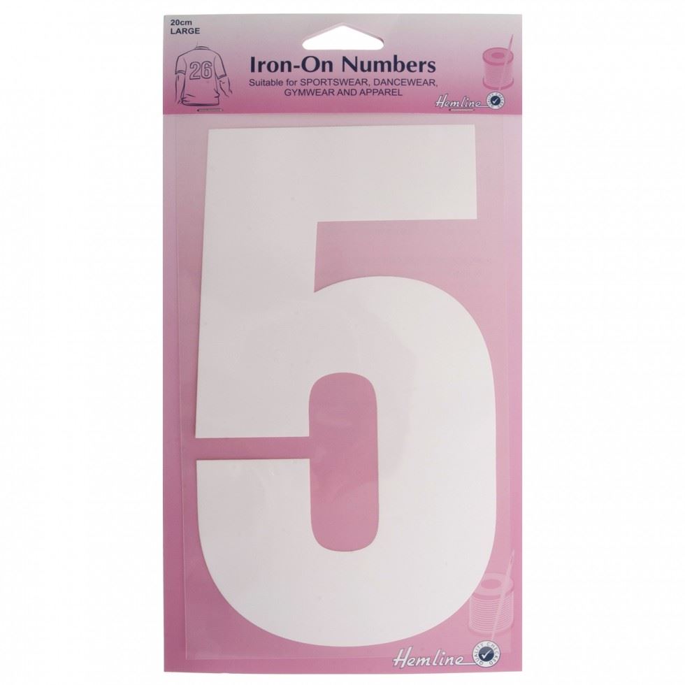 Hemline White Number 5 Number Patch Motif