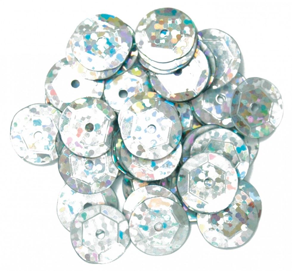 Craft Factory Hologram Silver Round Cup Sequins