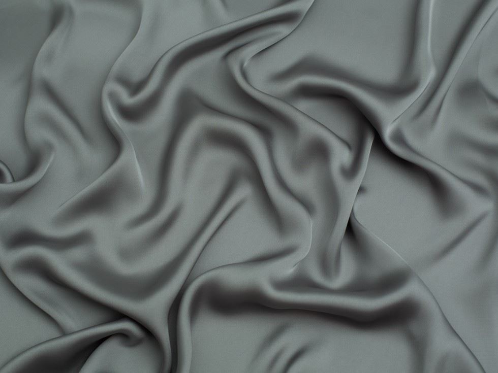 Minerva Core Range Grey Charmeuse Silky Satin Fabric