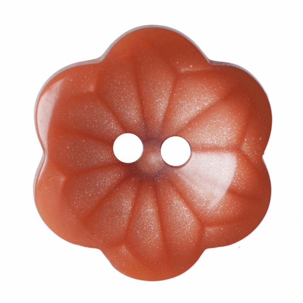 Hemline Orange Plastic Flower Buttons