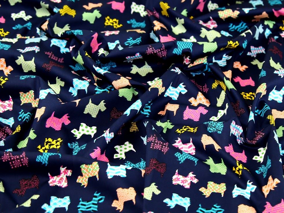 Deadstock 100% Cotton Poplin Fabric Navy Blue
 