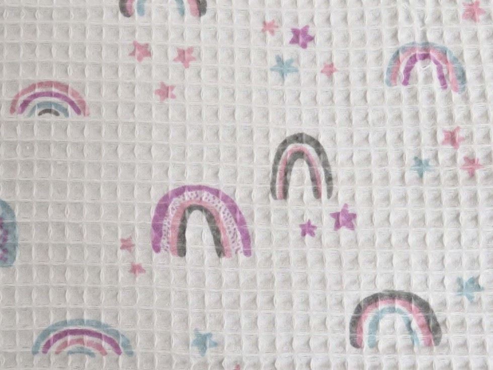 Textured Cotton Waffle Fabric Grey