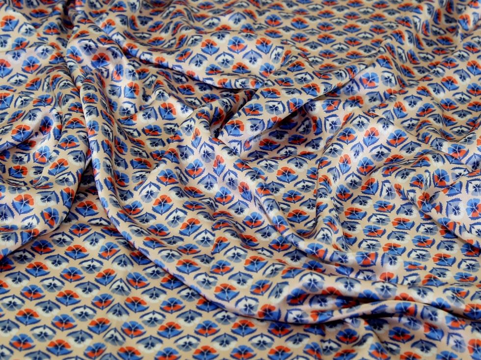 Liberty London Peach Miranda Skye Belgravia Silk Satin Fabric