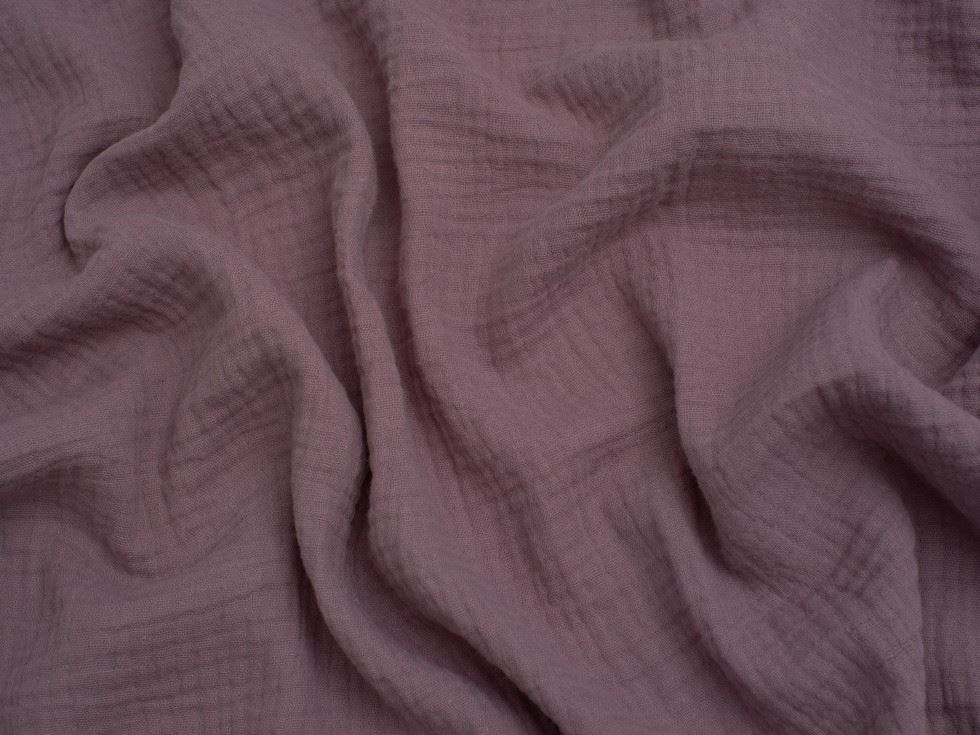 Minerva Core Range Dusty Mauve Cotton Double Gauze Fabric