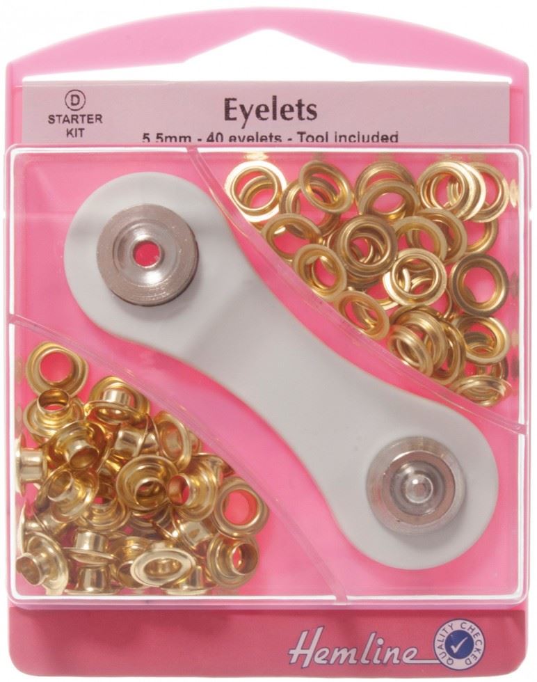 Hemline Gold Metal Eyelets Kit