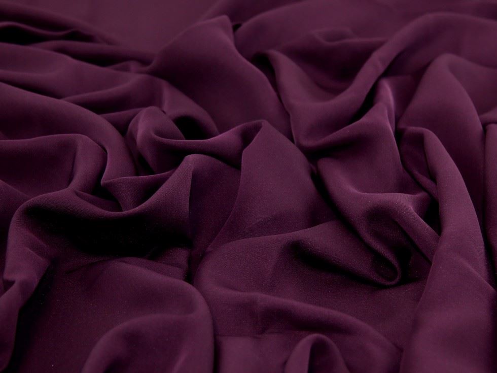 Deadstock Nida Polyester Crepe Fabric Purple
 