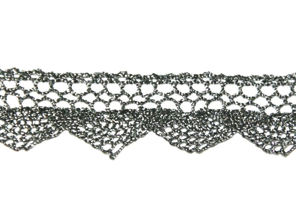 Essential Trimmings Antique Silver Metallic Lace Trim (Value Roll)