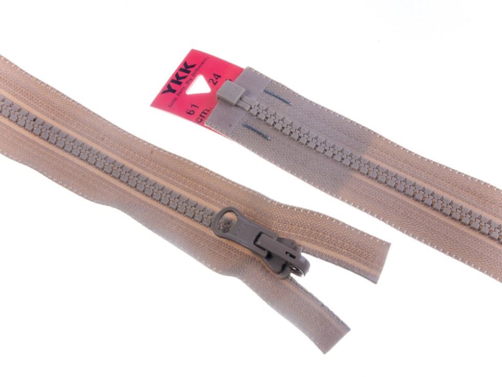 YKK Vislon Flip Over Chunky Open End Zips Beige Fawn