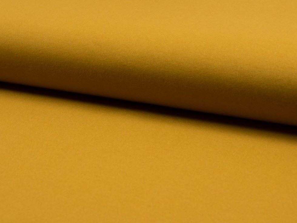 Deadstock Heavy Stretch Woven Viscose Bengaline Fabric Ochre
 