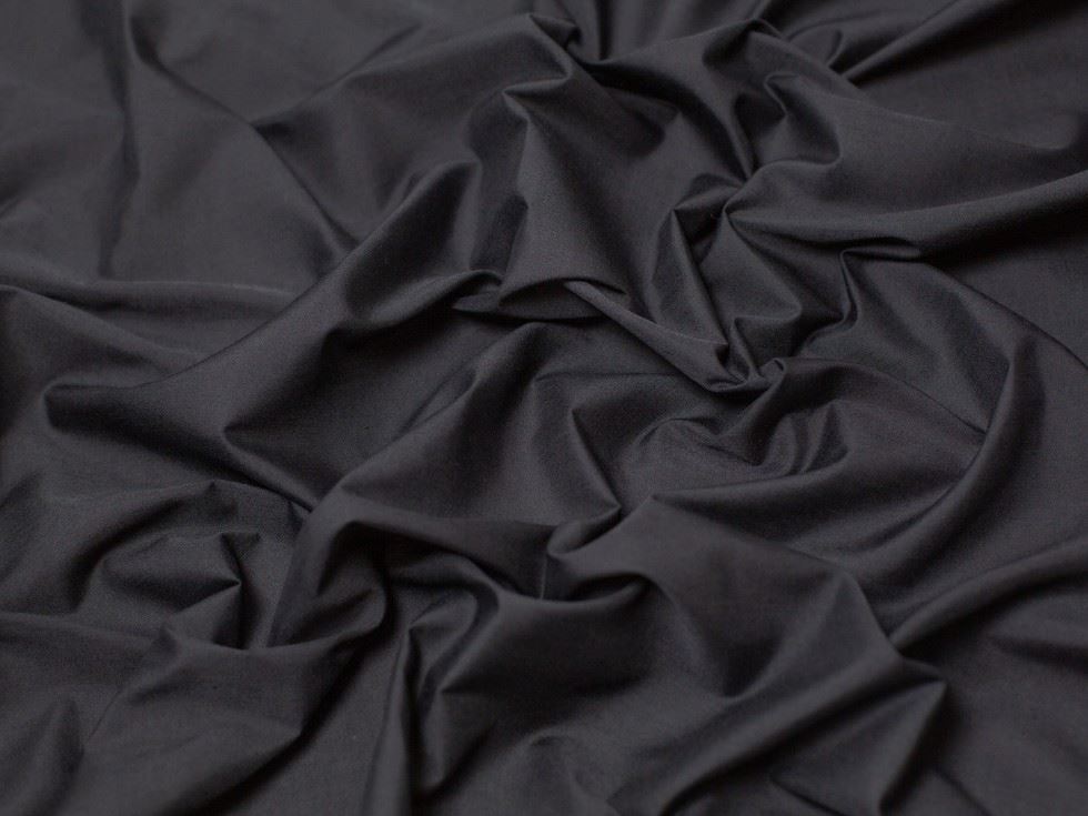 Minerva Core Range Black Plain Polycotton Fabric