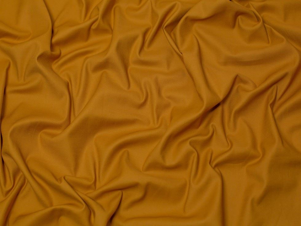 Minerva Core Range Ochre Woven Stretch Cotton Sateen Fabric