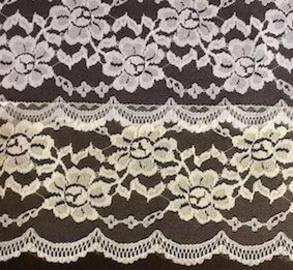 Flat Nylon Lace Trim Cream
 