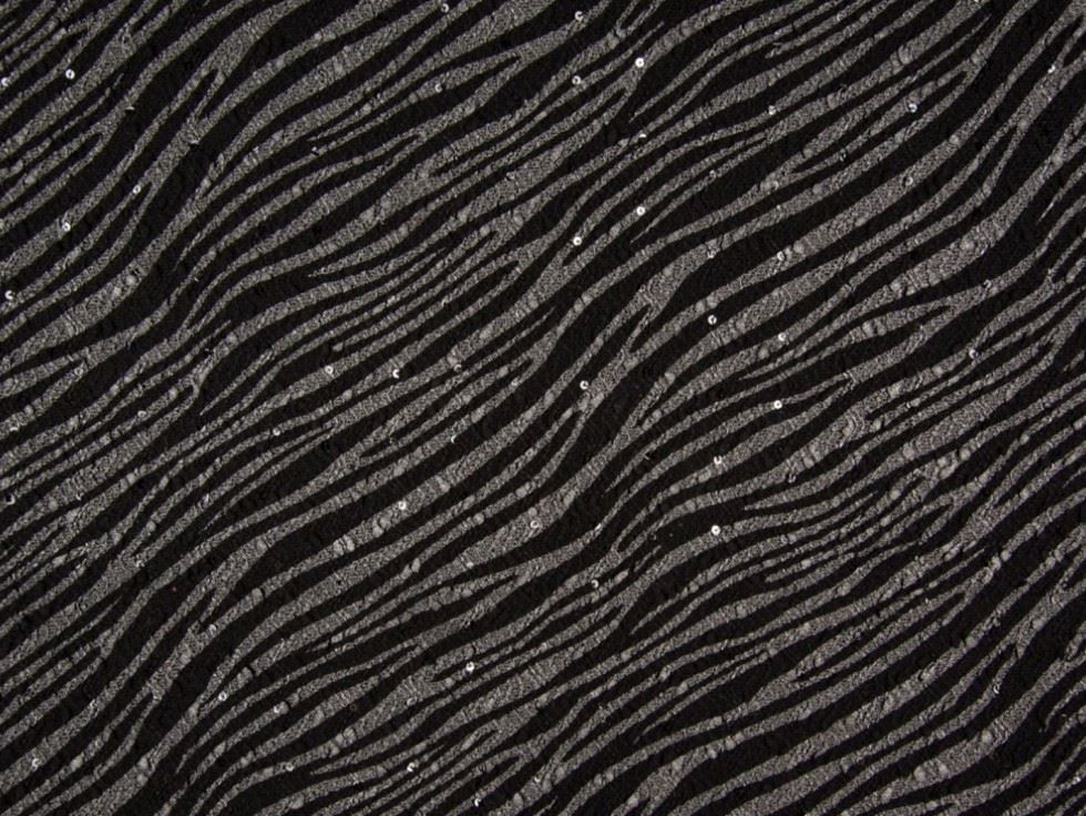 Black & Grey Deadstock Textured Stretch Knit Fabric