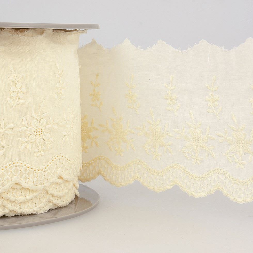 Stephanoise Ivory Eyelet Lace Trim