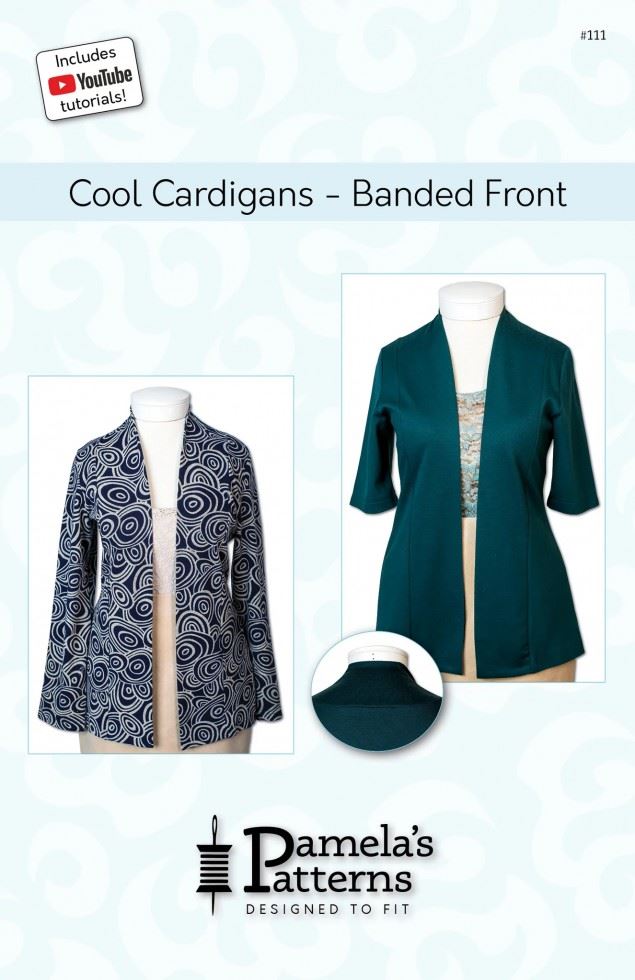 Pamelas Patterns Paper Sewing Pattern Banded Front Cool Cardigans
 