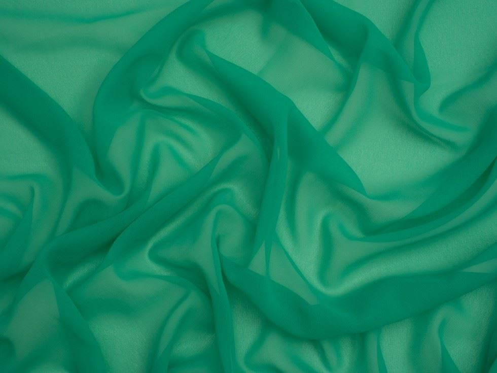 Minerva Core Range Dark Mint Light Sheer Chiffon Fabric