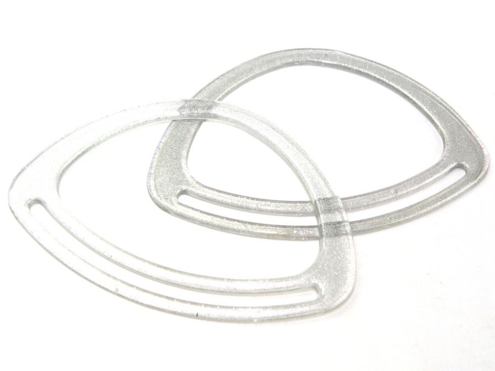 Triangle Plastic Bag Handles Clear Glitter
 