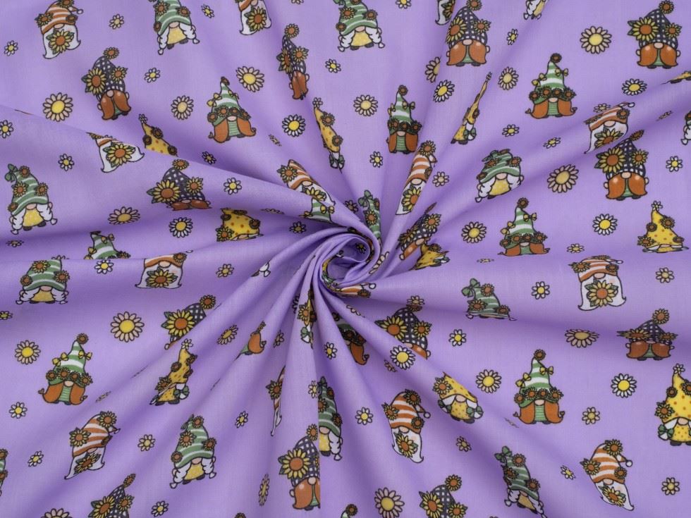 Lavender Printed Polycotton Fabric