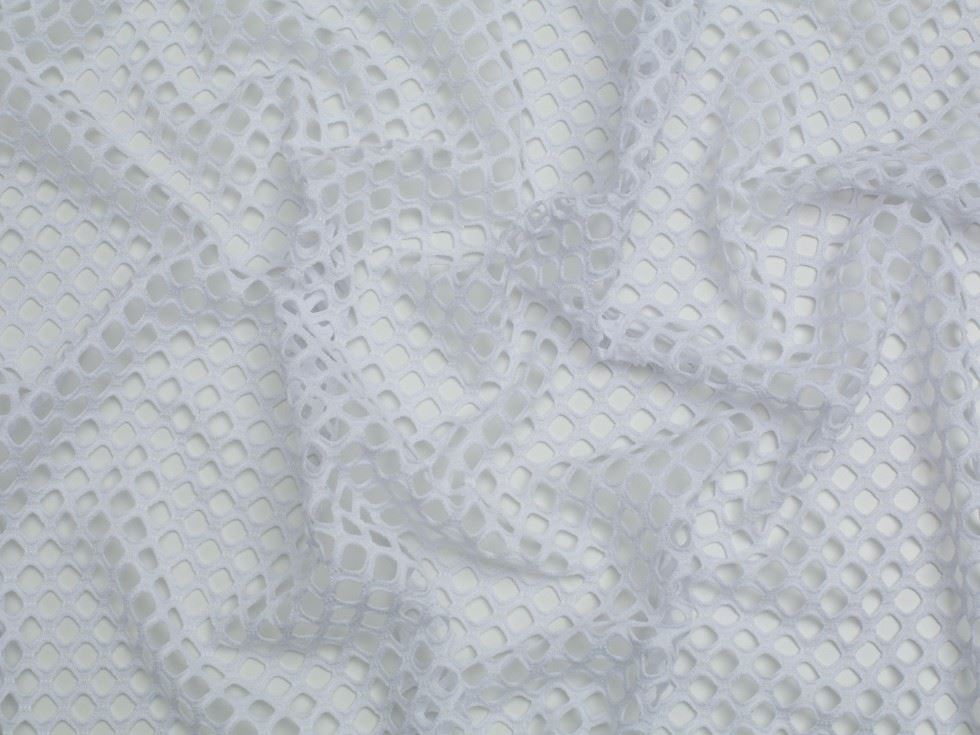 Minerva Core Range Chunky Fish Net Mesh Fabric White
 