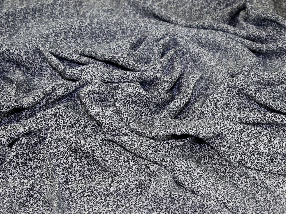 White Deadstock Viscose Challis Fabric