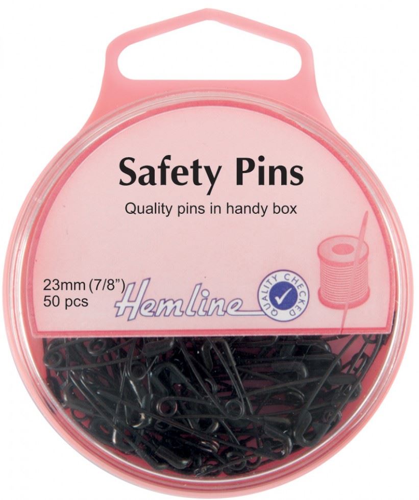 Hemline Black Safety Pins