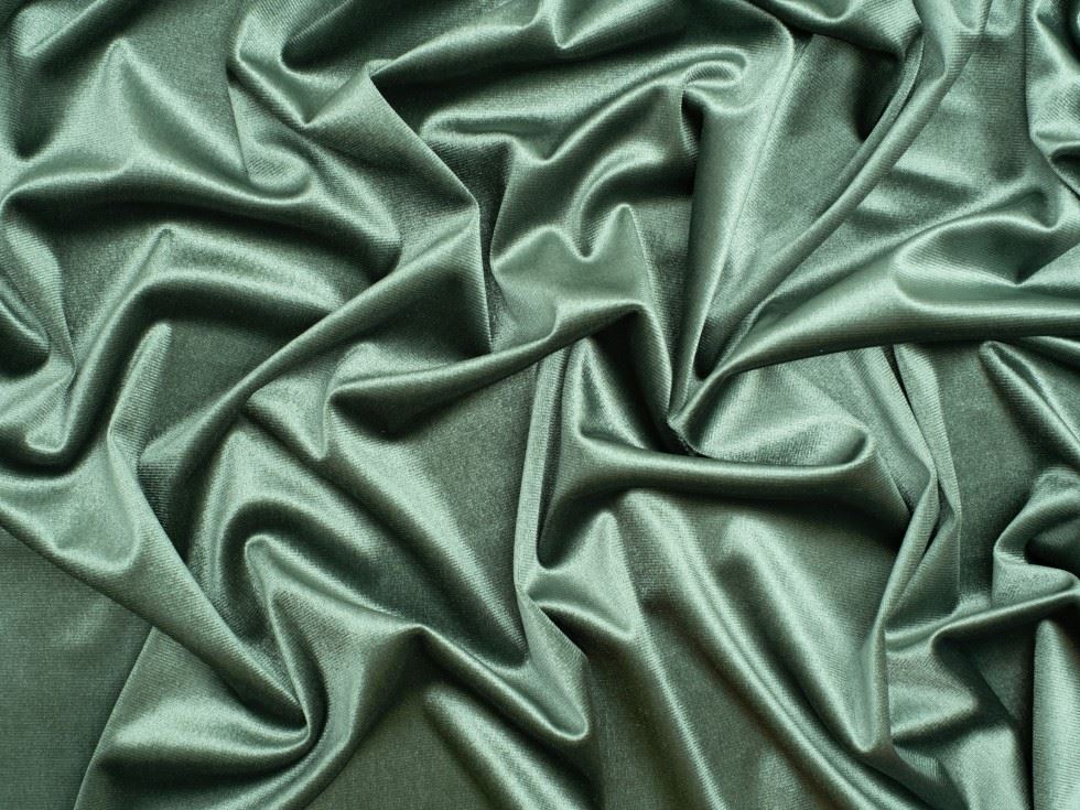 Glossy Panne Velvet Stretch Knit Fabric Sage Green
 