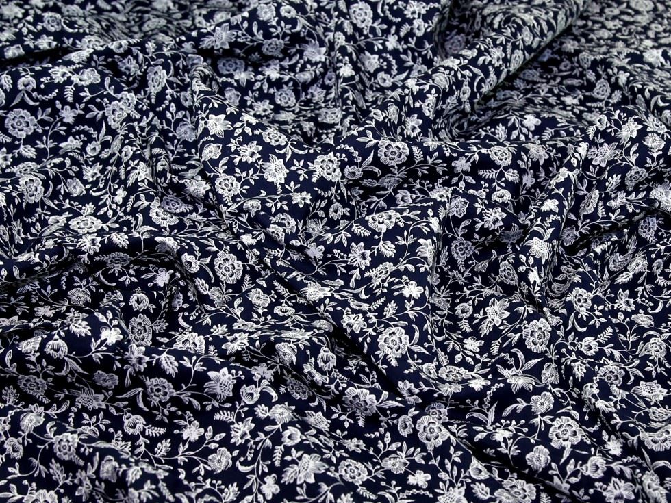 Navy Deadstock 100% Cotton Poplin Fabric