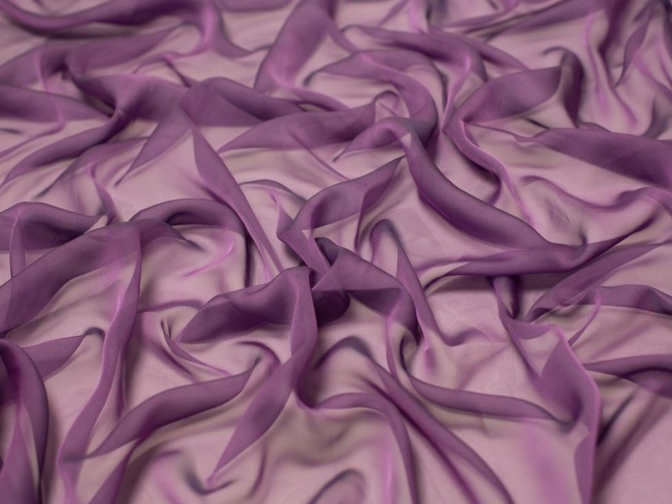 Minerva Core Range Cationic Sheer Chiffon Fabric Purple
 