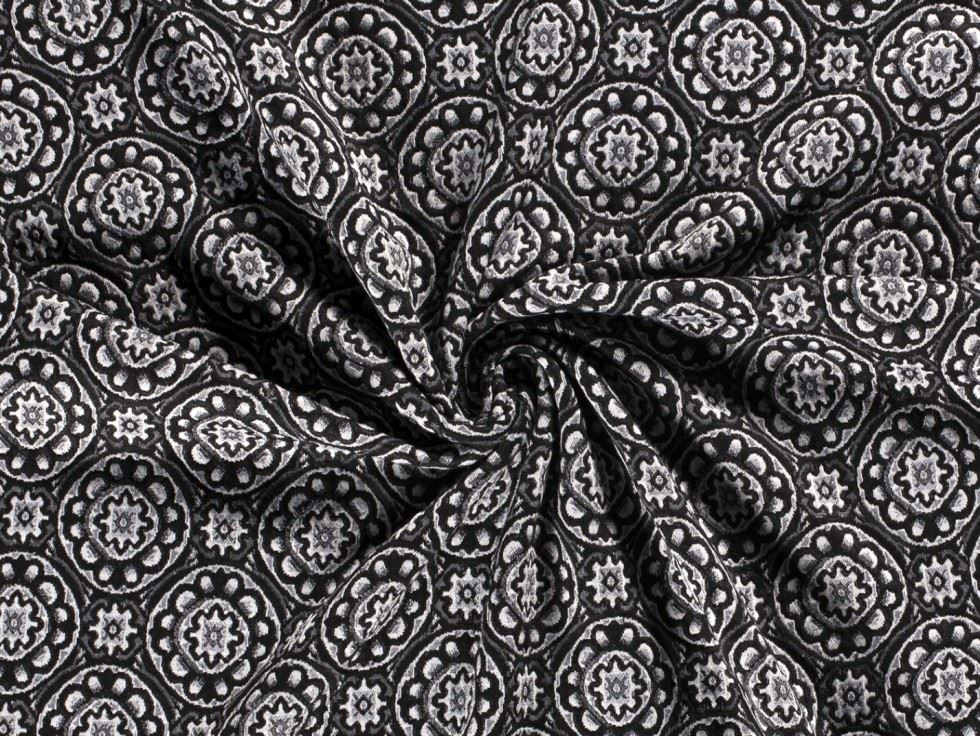 White Jacquard Textured Stretch Knit Fabric
