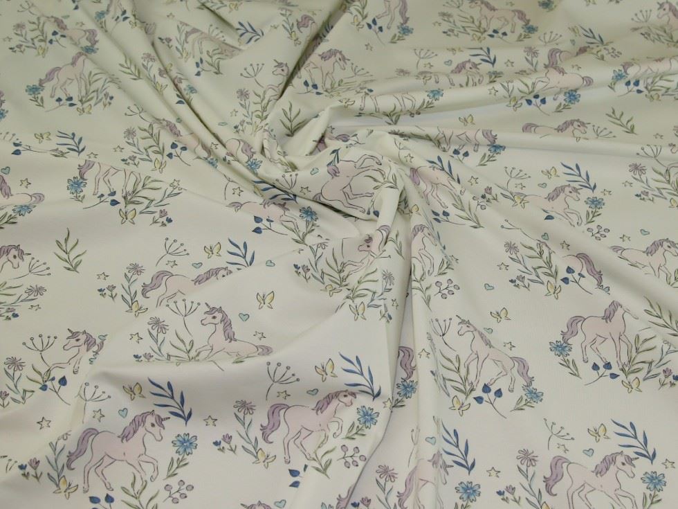 John Louden Ivory Cotton Jersey Stretch Knit Fabric