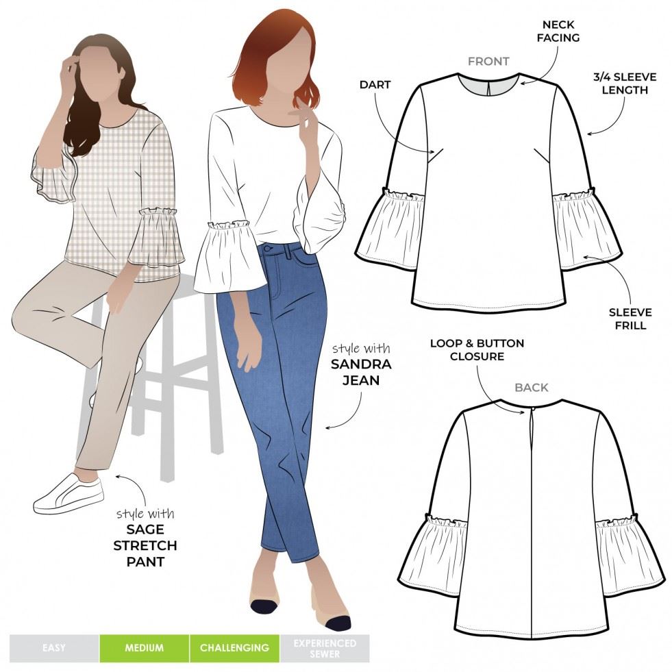 Style Arc Sewing Pattern Effie Top