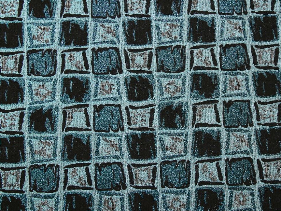 Turquoise Deadstock Metallic Woven Brocade Fabric