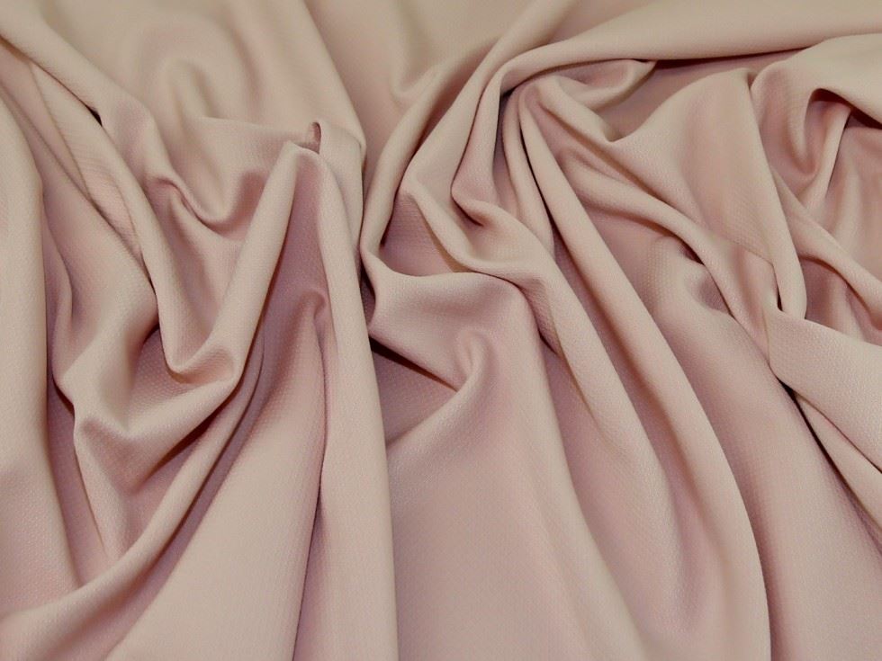 Shell Pink Deadstock Textured Polyester Suiting Fabric