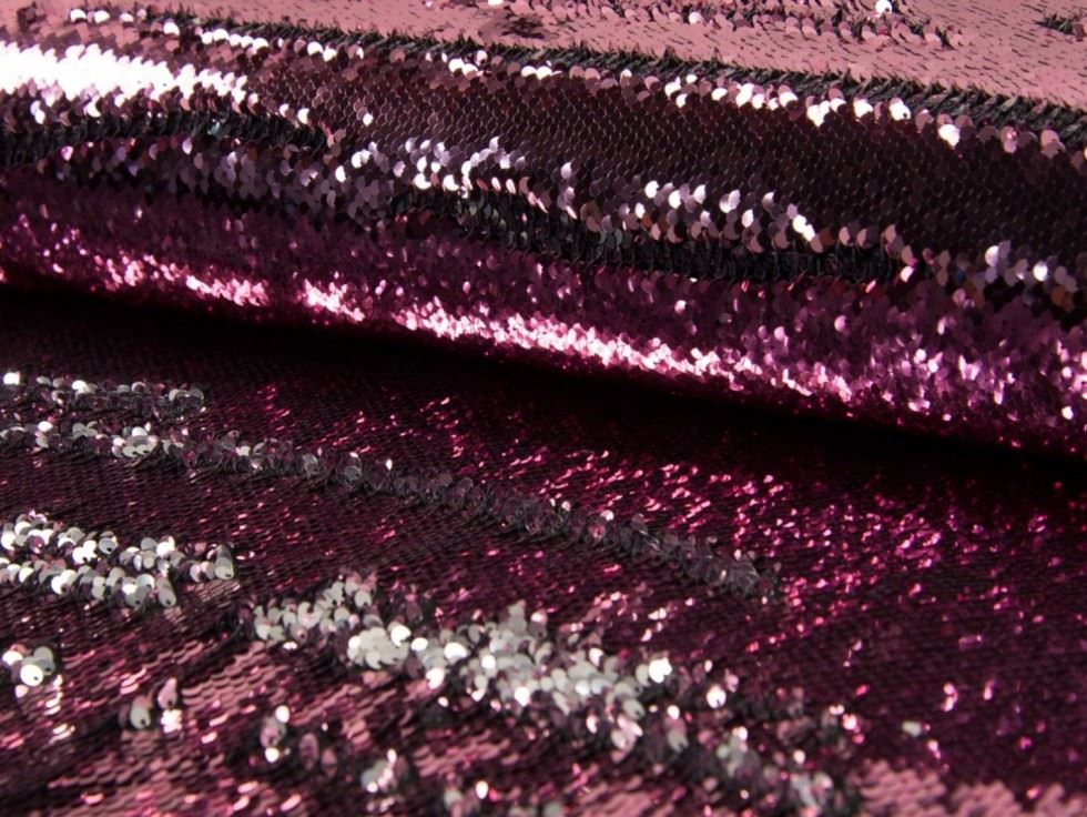 Pink Deadstock Reversible Flip Sequin Mesh Fabric