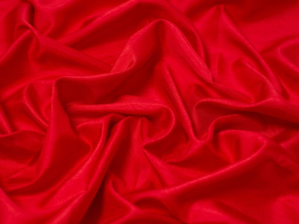 Red Satin Back Dupion Fabric