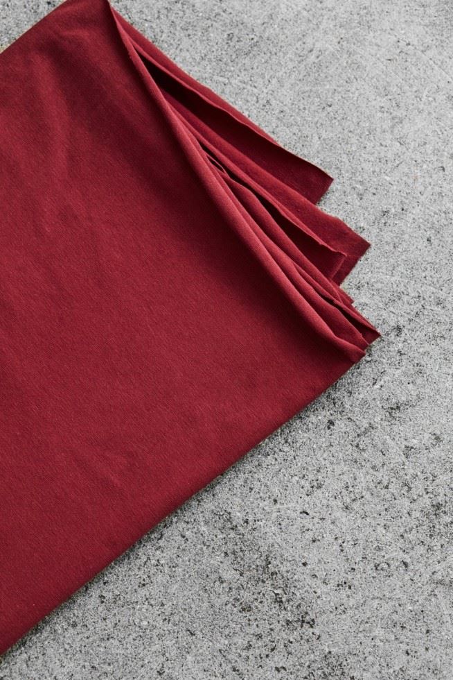 Mind The Maker Red Cotton Single Jersey Stretch Knit Fabric