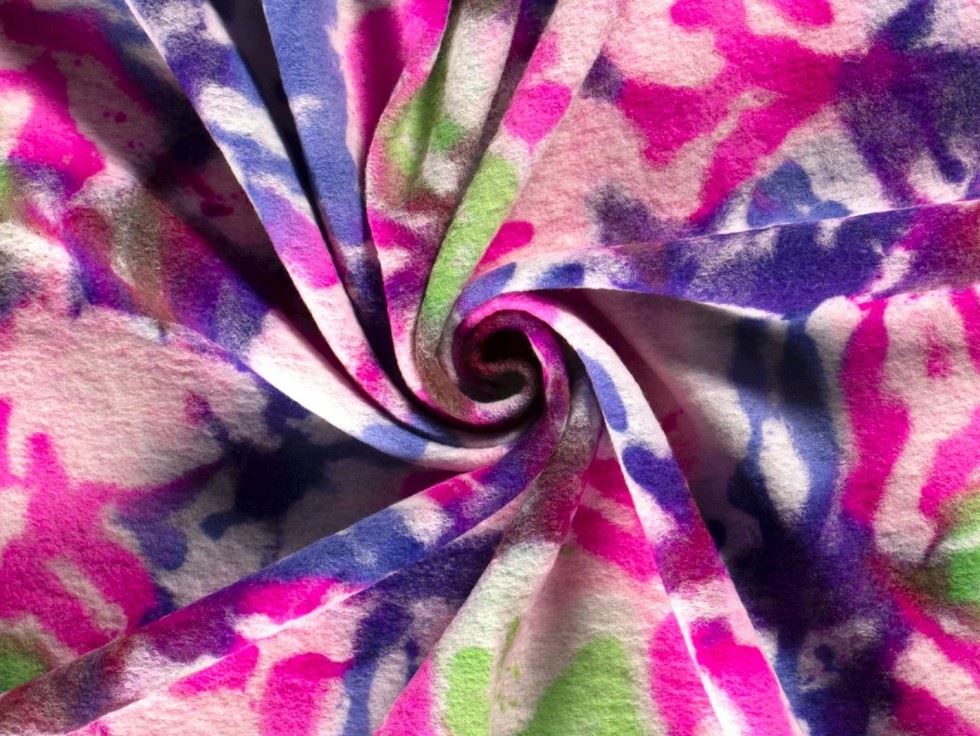 Wool Blend Knit Coating Fabric Pink Multi