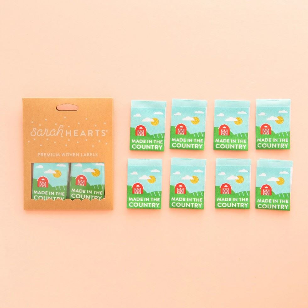 Sarah Hearts Made In The Country Woven Labels
 